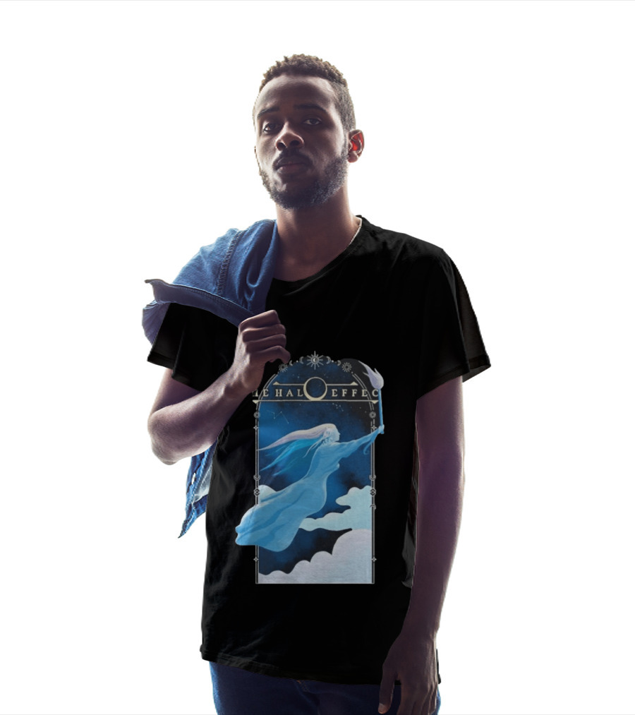 The Halo Effect Blue Lady Ethereal Night Sky Celestial T-Shirt