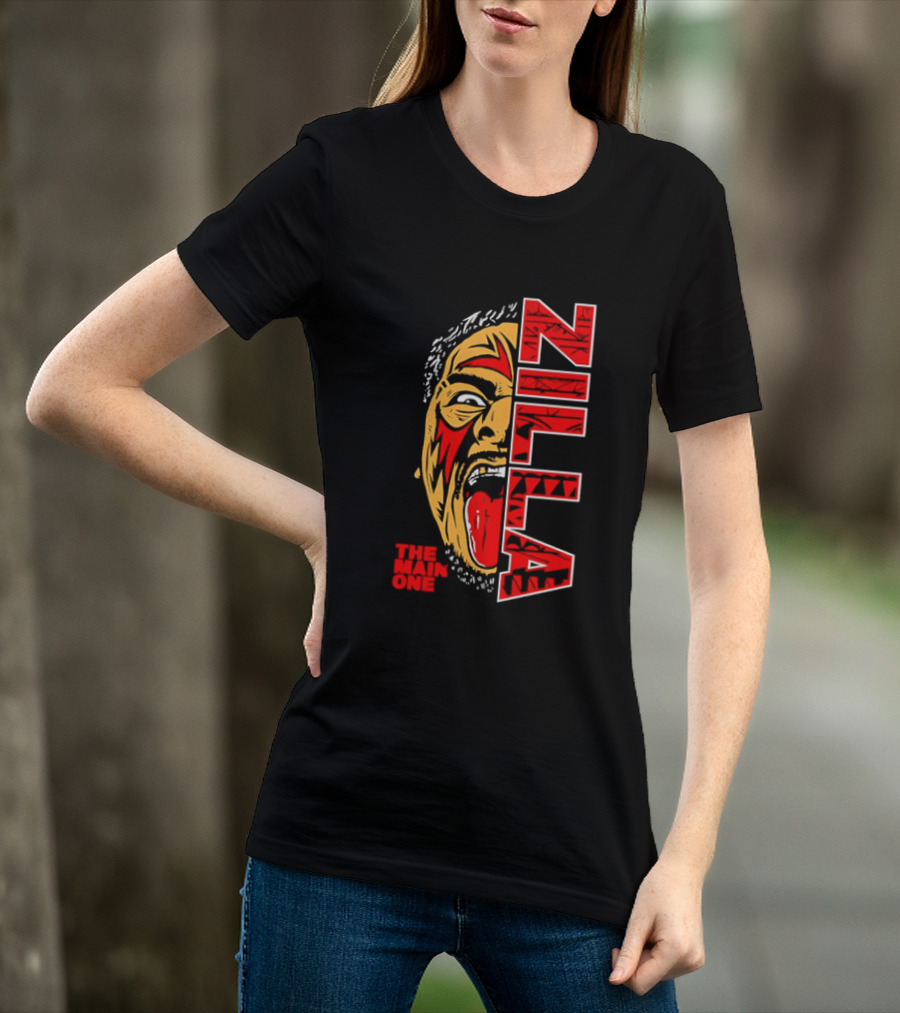 The Main One Zilla Tribal Wrestling Face T-Shirt