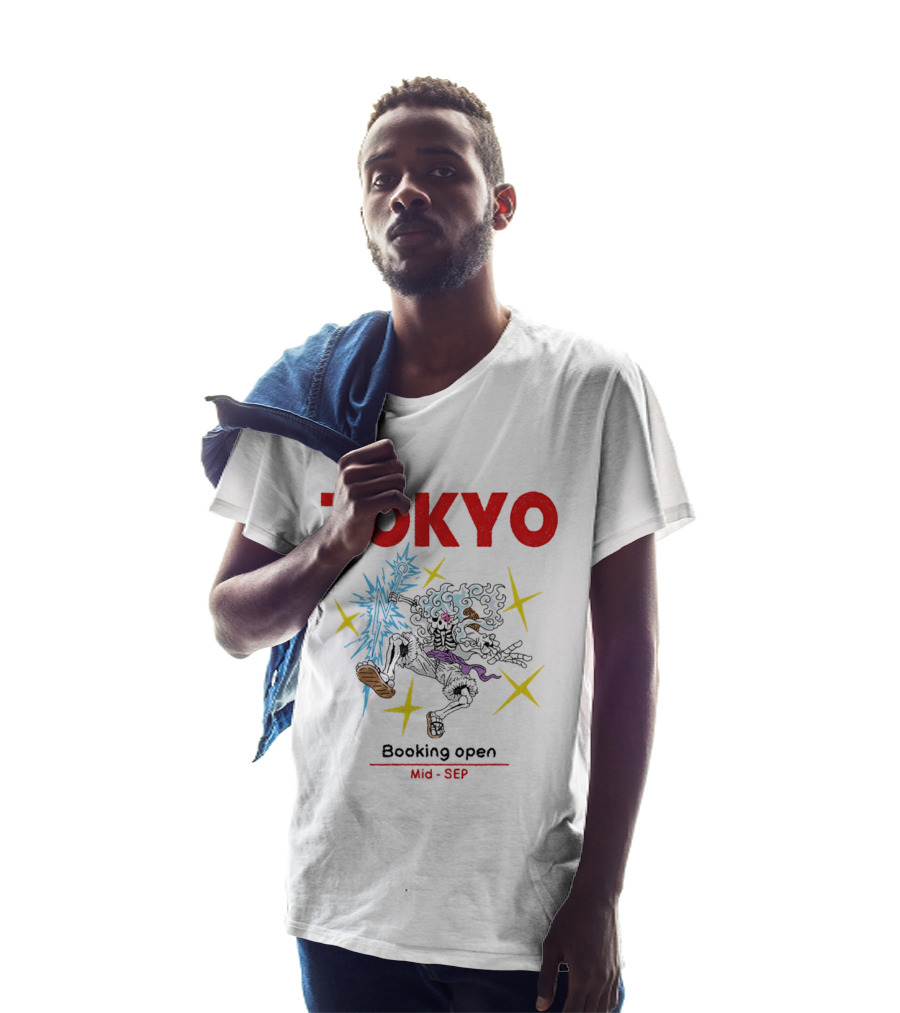 Tokyo Booking Open Mid Sep One Piece Luffy Skeleton Burst T-Shirt
