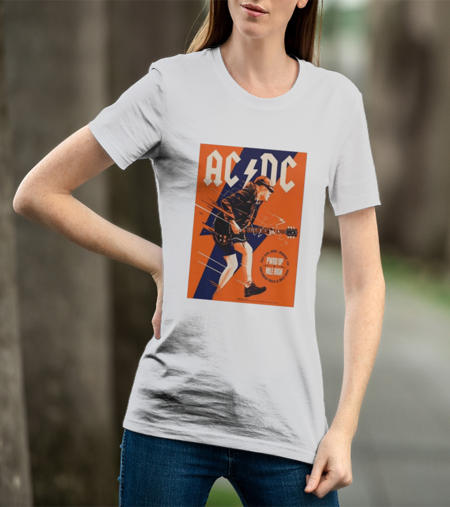 ACDC PWR UP Mile High Denver July 28 2026 Empower Field Event T-Shirt