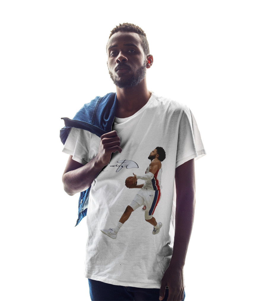 Cade Cunningham Autographed Windmill Dunk Detroit Basketball T-Shirt