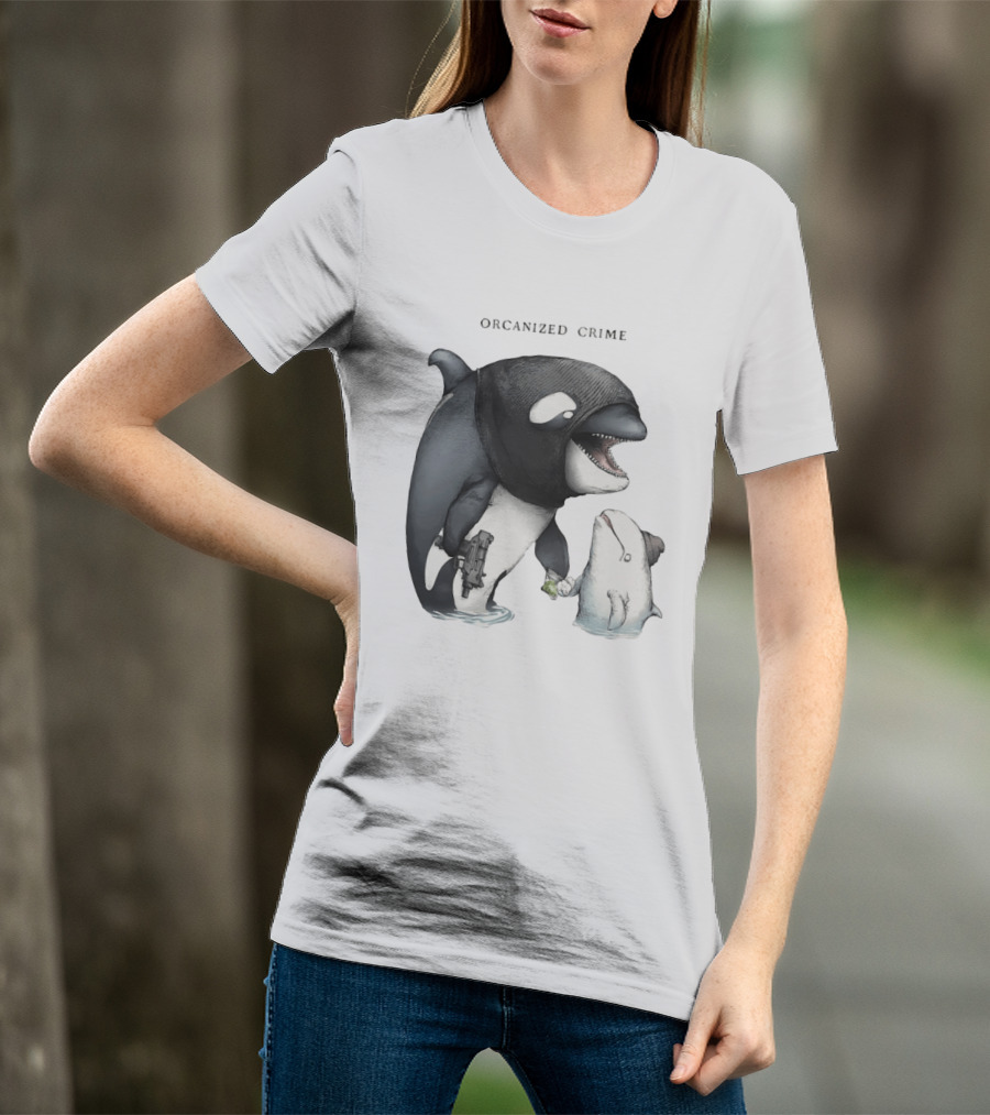 Orcanized Crime Dolphin 2026 Gun And Fish Transaction T-Shirt
