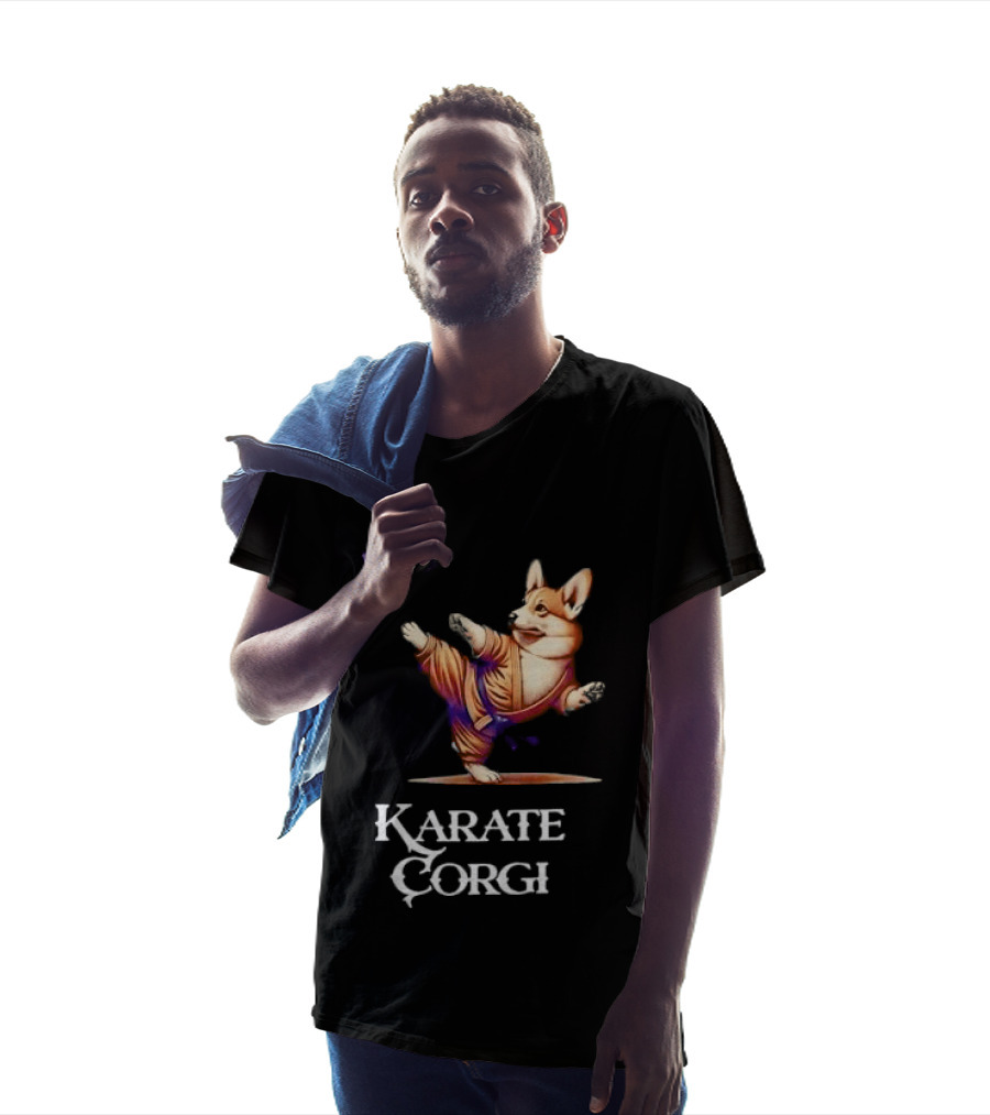 Karate Corgi Flying Crane Martial Arts Animal T-Shirt