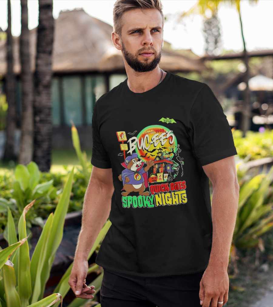 Buc Ee's Eternal Since 1982 Quick Bites Spooky Nights Halloween Glow In The Dark T-Shirt