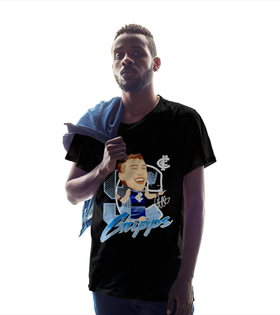 Carlton FC Patrick Cripps Caricature With Signature T-Shirt