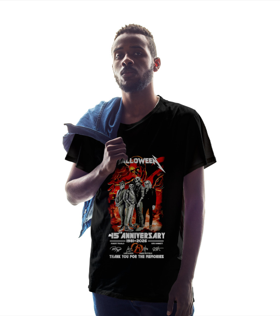 Halloween 45th Anniversary 1981 2026 Robert Trujillo Lars Ulrich James Hetfield Kirk Hammett Thank You For The Memories T-Shirt