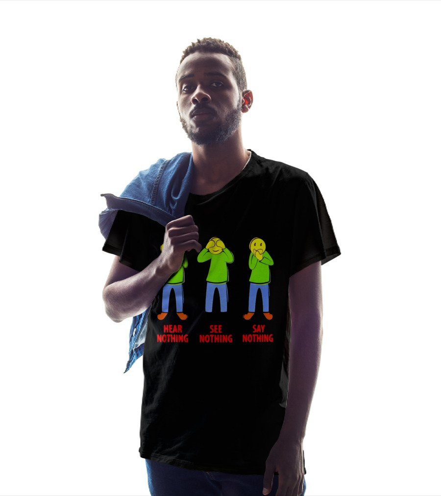 Hear Nothing See Nothing Say Nothing Emoji Characters T-Shirt