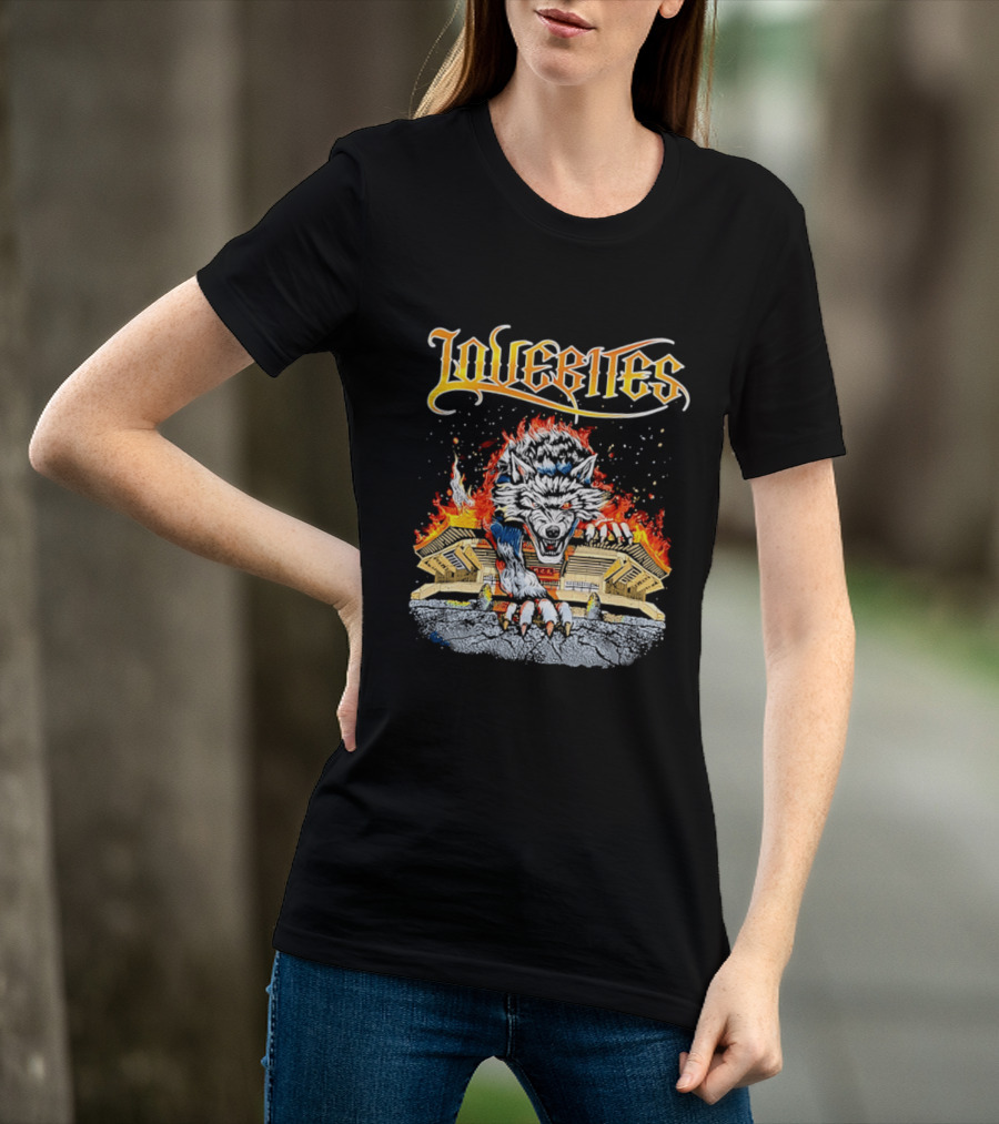 Lovebites Wolf Flames Building T-Shirt