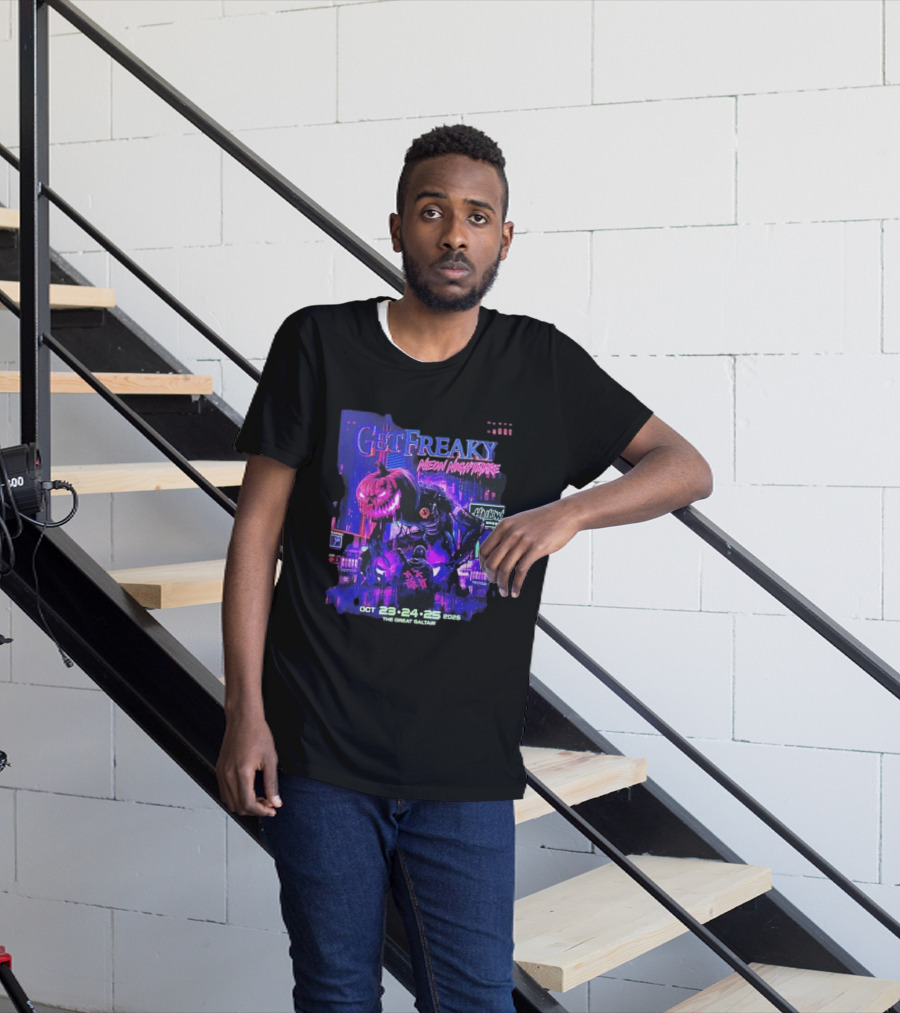 Get Freaky Neon Nightmare Halloween Music Festival Great Saltair October 23 25 2026 T-Shirt