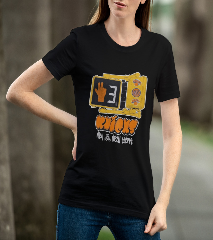 Knicks NBA Street Style Hand Sign Look B4 Crossing T-Shirt