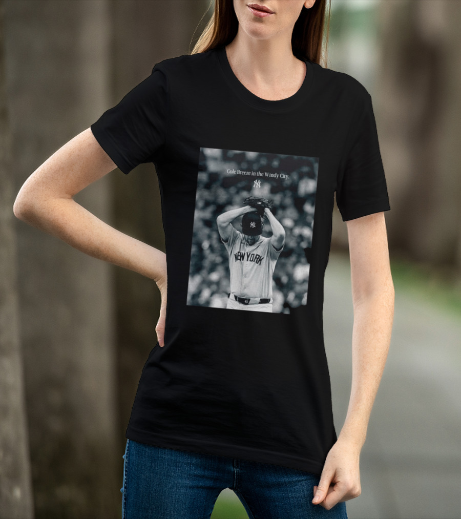 New York Yankees Cole Breeze Pitching Moment In The Windy City T-Shirt