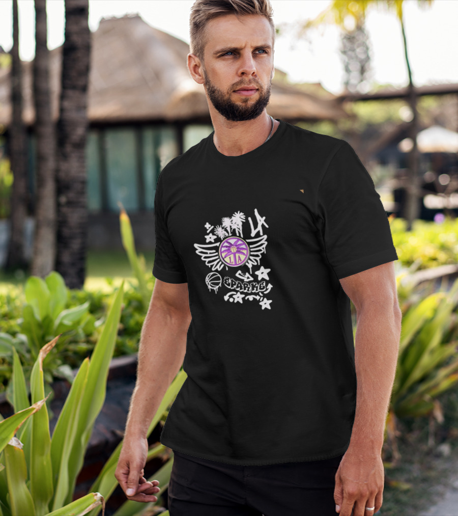 LA Sparks Graffiti Wings Basketball Stars T-Shirt