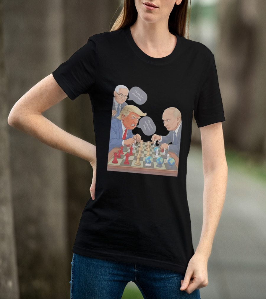 Political Chess Game Trump Putin World Leaders Cartoon T-Shirt