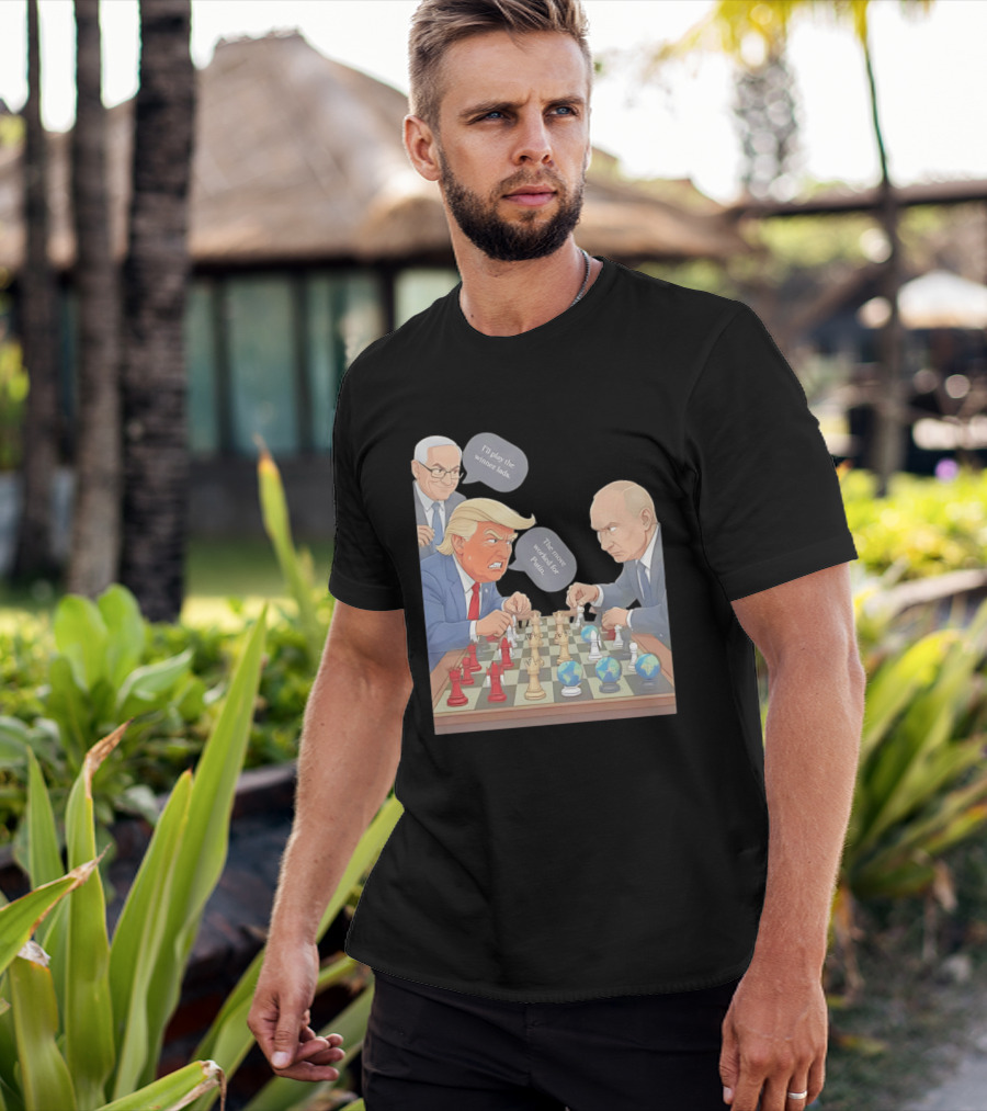 Political Chess Game Trump Putin World Leaders Cartoon T-Shirt