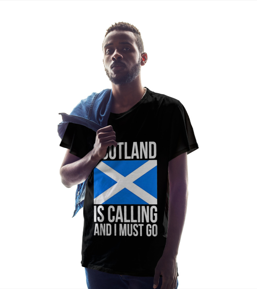 Scotland Is Calling And I Must Go Saint Andrew's Cross Flag T-Shirt