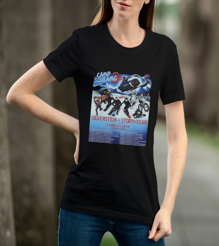 Camp Screamo 2 Tour 2026 Silverstein Story Of The Year Stand Atlantic Footballhead Dates T-Shirt
