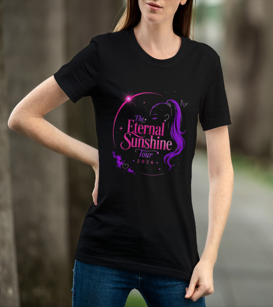 The Eternal Sunshine Tour 2026 Ariana Grande Purple Neon T-Shirt