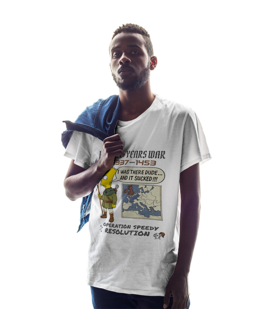 Hundred Years War 1337 1453 Bart Simpson Operation Speedy Resolution T-Shirt