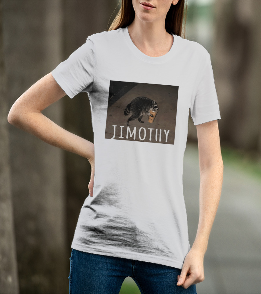 Jimothy Raccoon Carrying Iced Coffee Meme Animal Lover T-Shirt