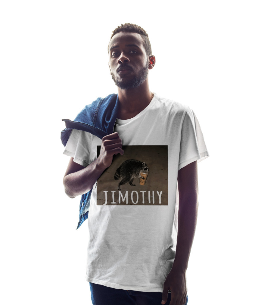 Jimothy Raccoon Carrying Iced Coffee Meme Animal Lover T-Shirt