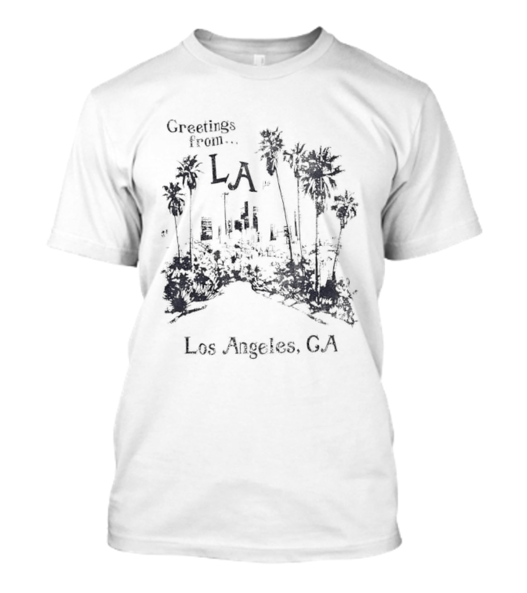 Greetings From LA City Los Angeles CA Palm Tree Scenery T-Shirt