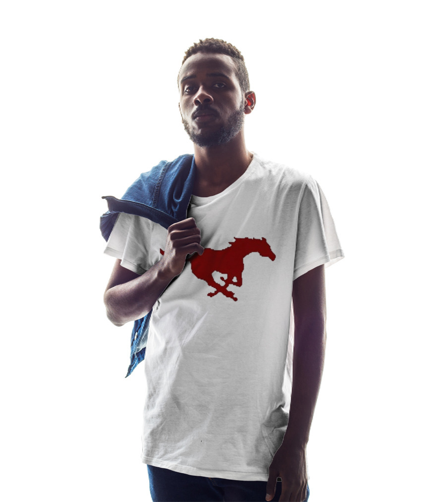 Mustang Red Galloping Horse T-Shirt
