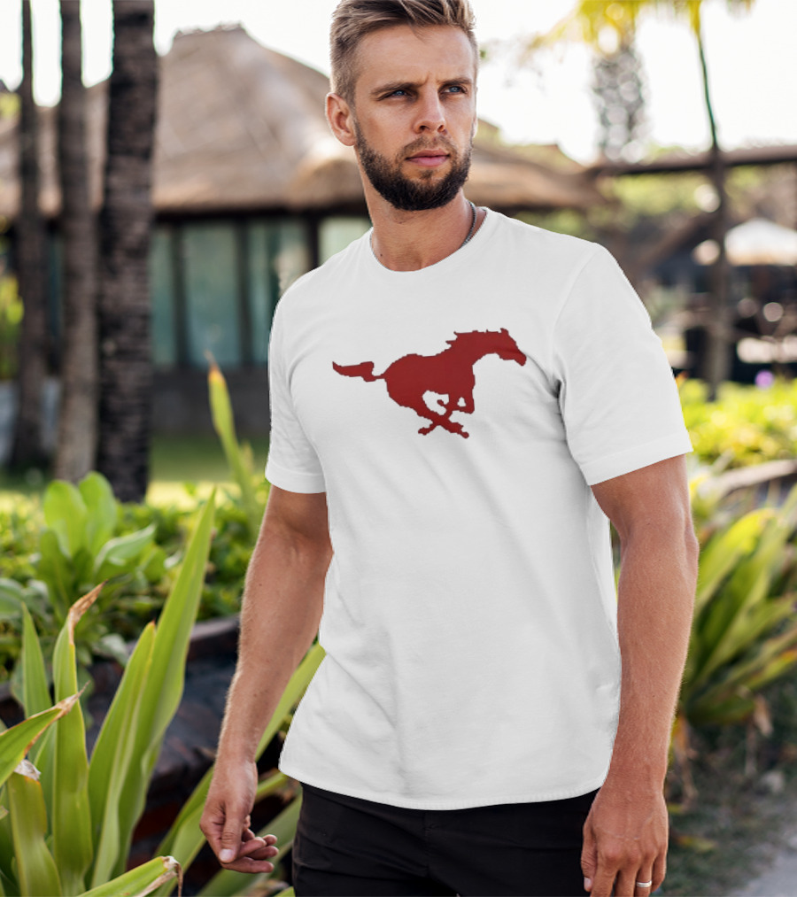 Mustang Red Galloping Horse T-Shirt
