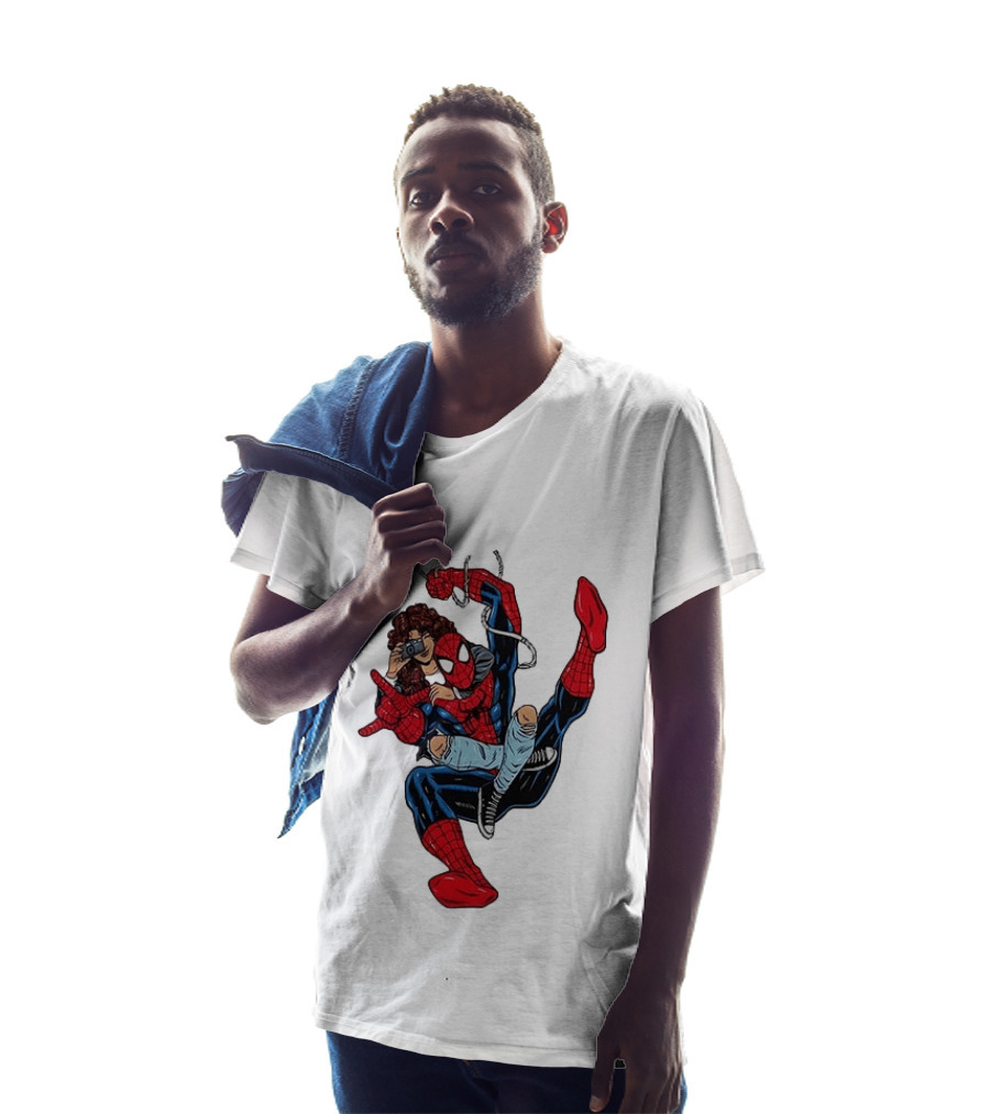 Spider Man The Heart Behind The Hero Photography Pose T-Shirt