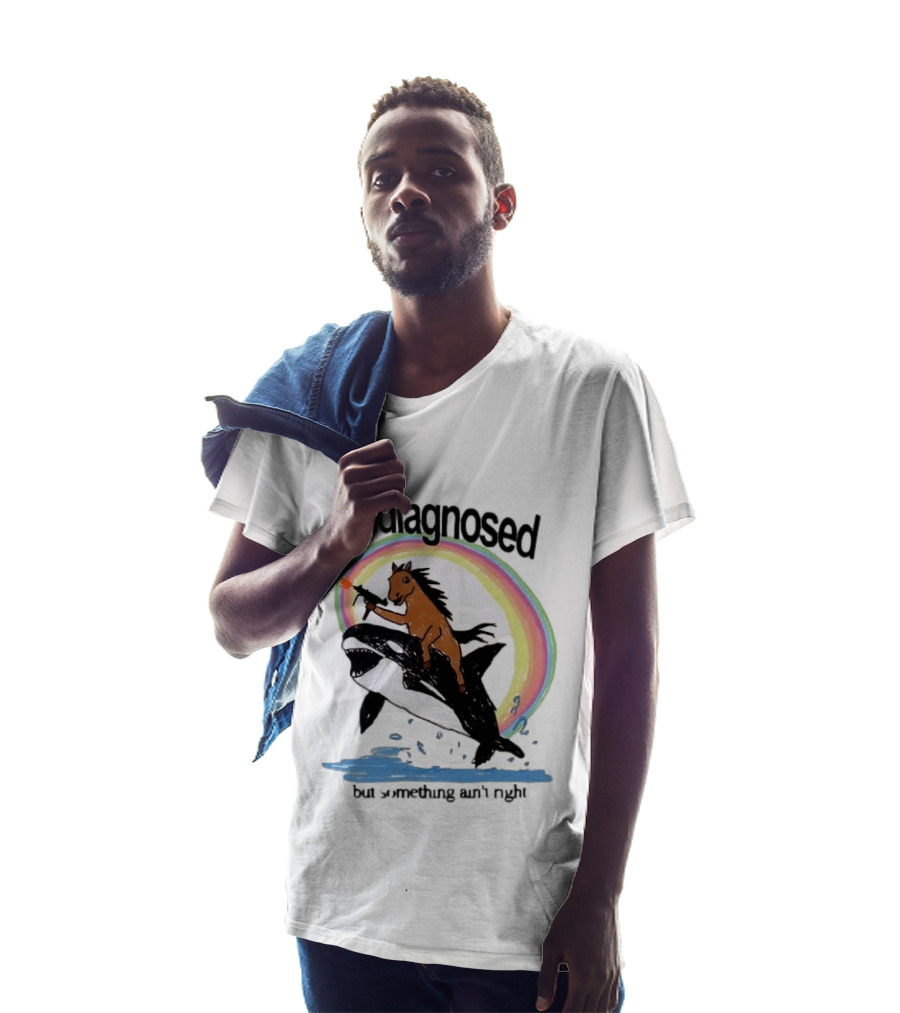 Undiagnosed Horse Riding Orca But Something Ain't Right Gun Rainbow T-Shirt