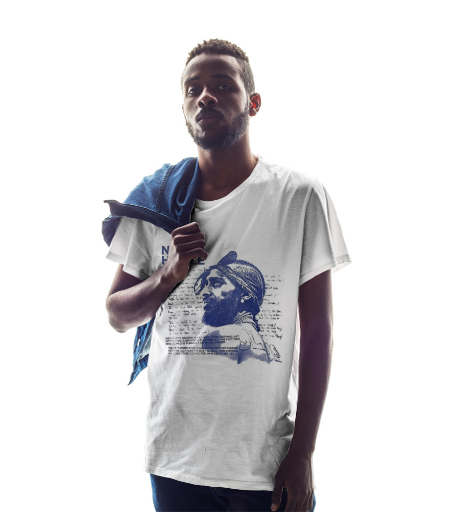 Nipsey Hussle Prolific Edition Blue Typography Profile T-Shirt