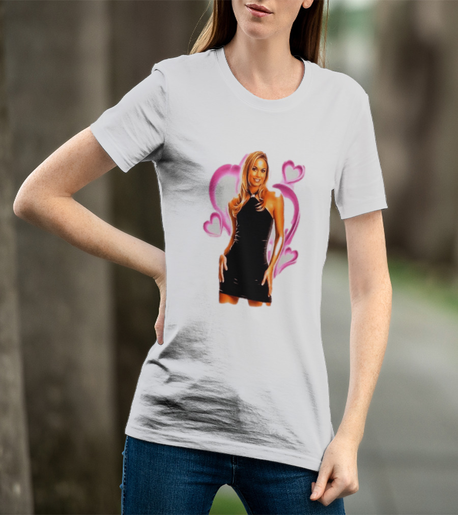 WWE Stacy Keibler Pink Hearts Glamorous Pose T-Shirt