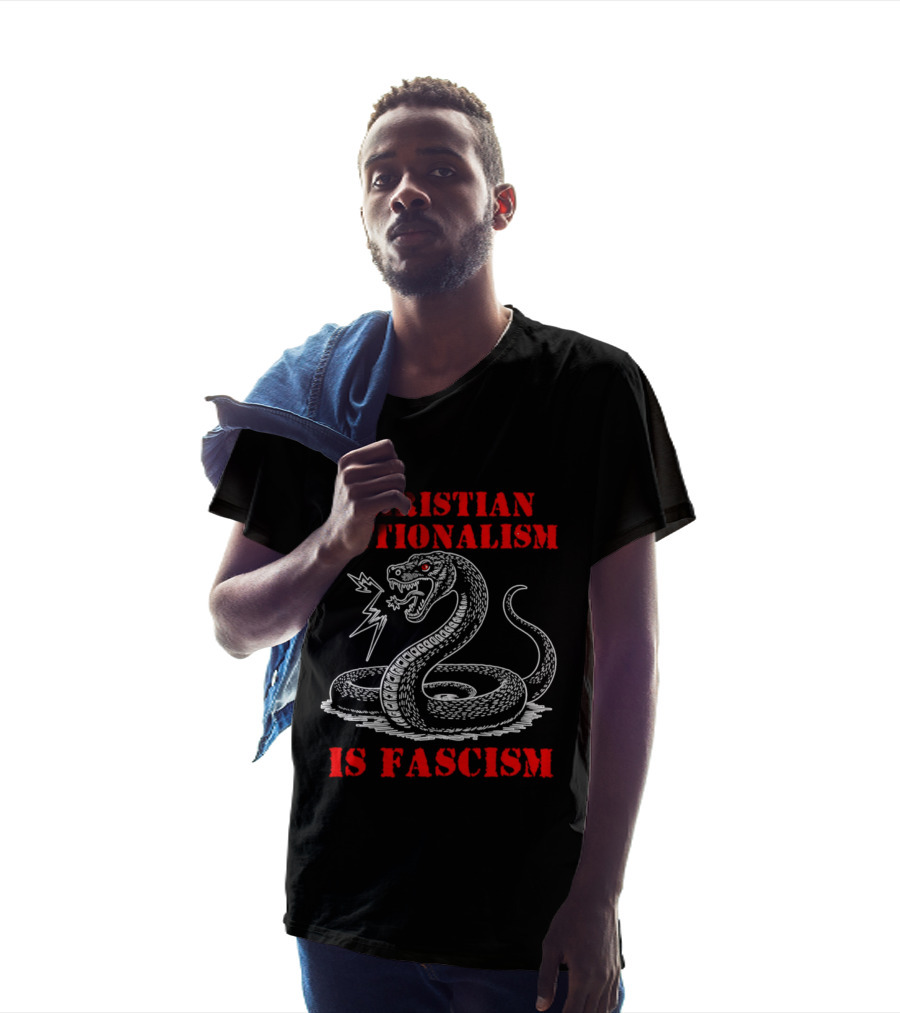 Christian Nationalism Is Fascism Snake With Lightning Bolt T-Shirt