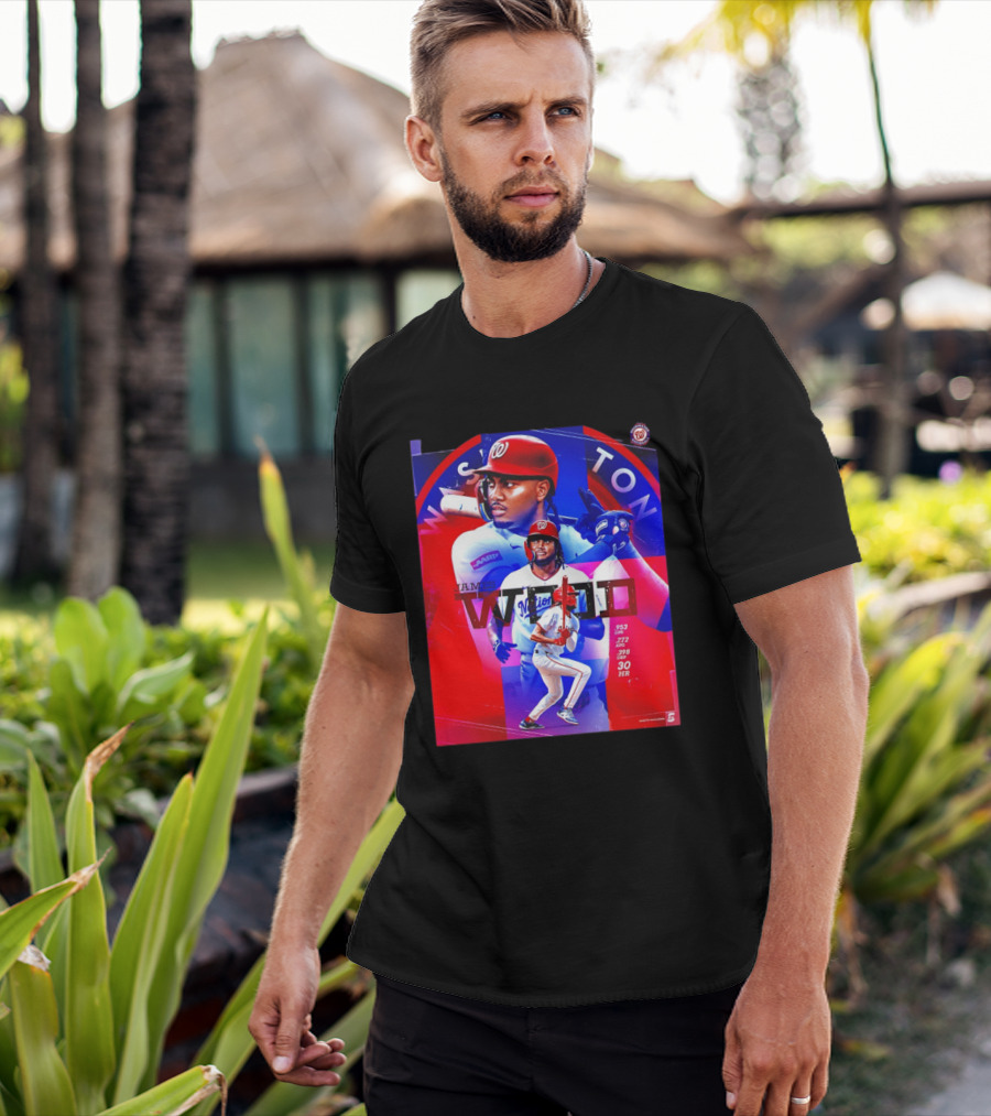 James Wood Washington Nationals .272 AVG .398 OBP 30 HR Collage T-Shirt