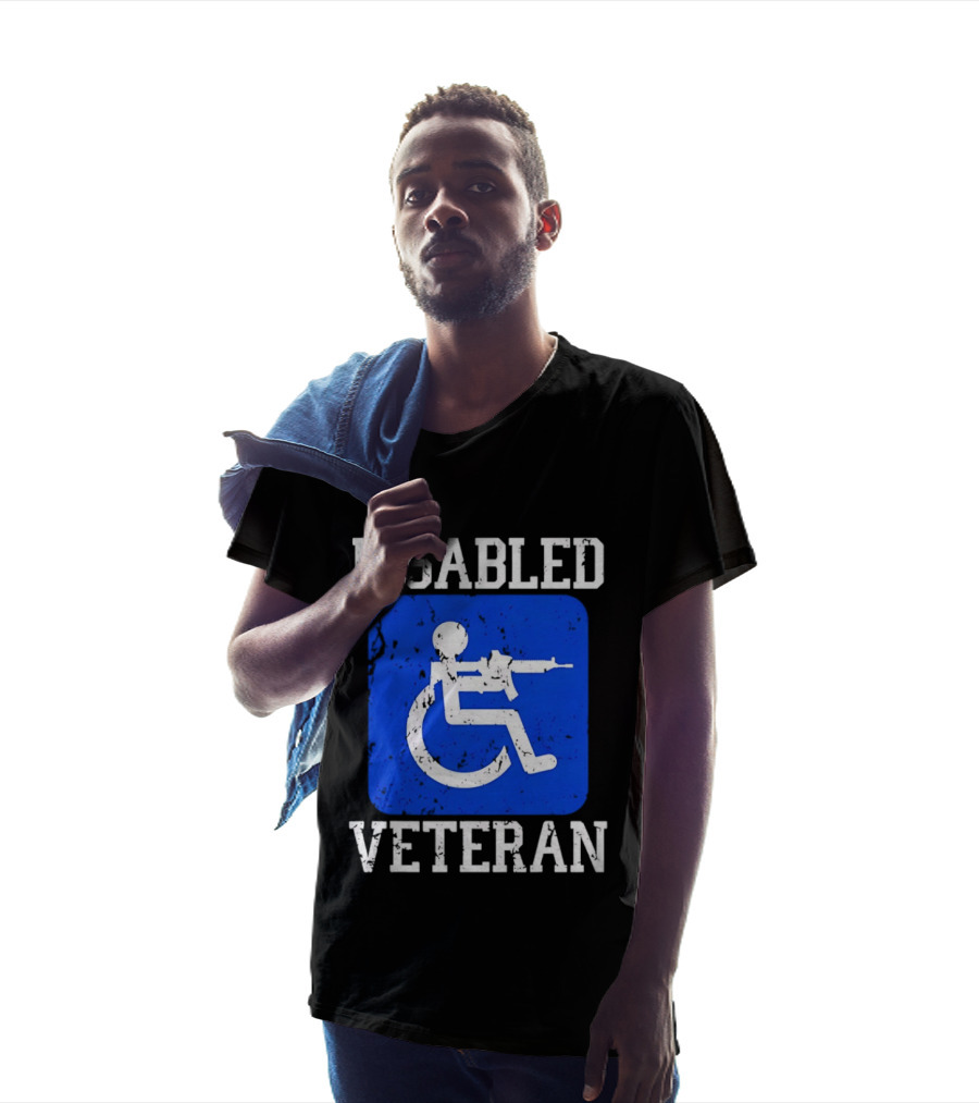 Disabled Veteran Armed Forces Distressed Military T-Shirt