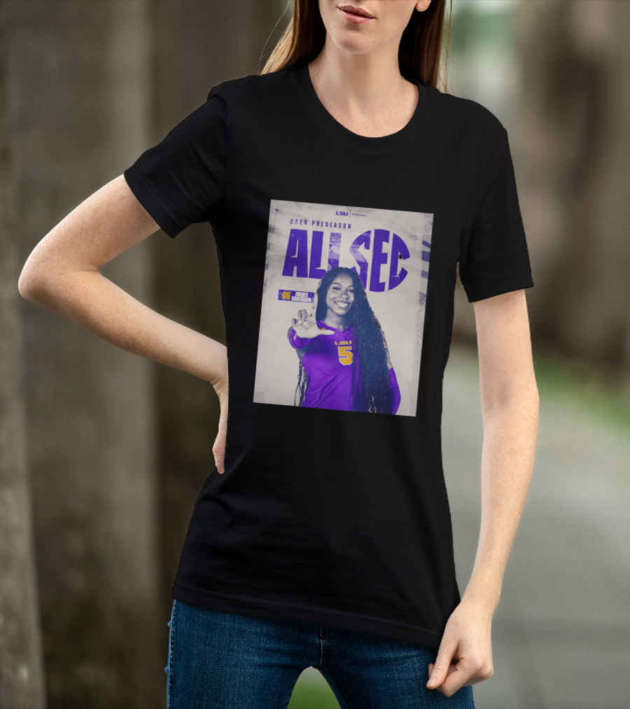 2026 Preseason All SEC Jurnee Robinson LSU Volleyball No 5 T-Shirt