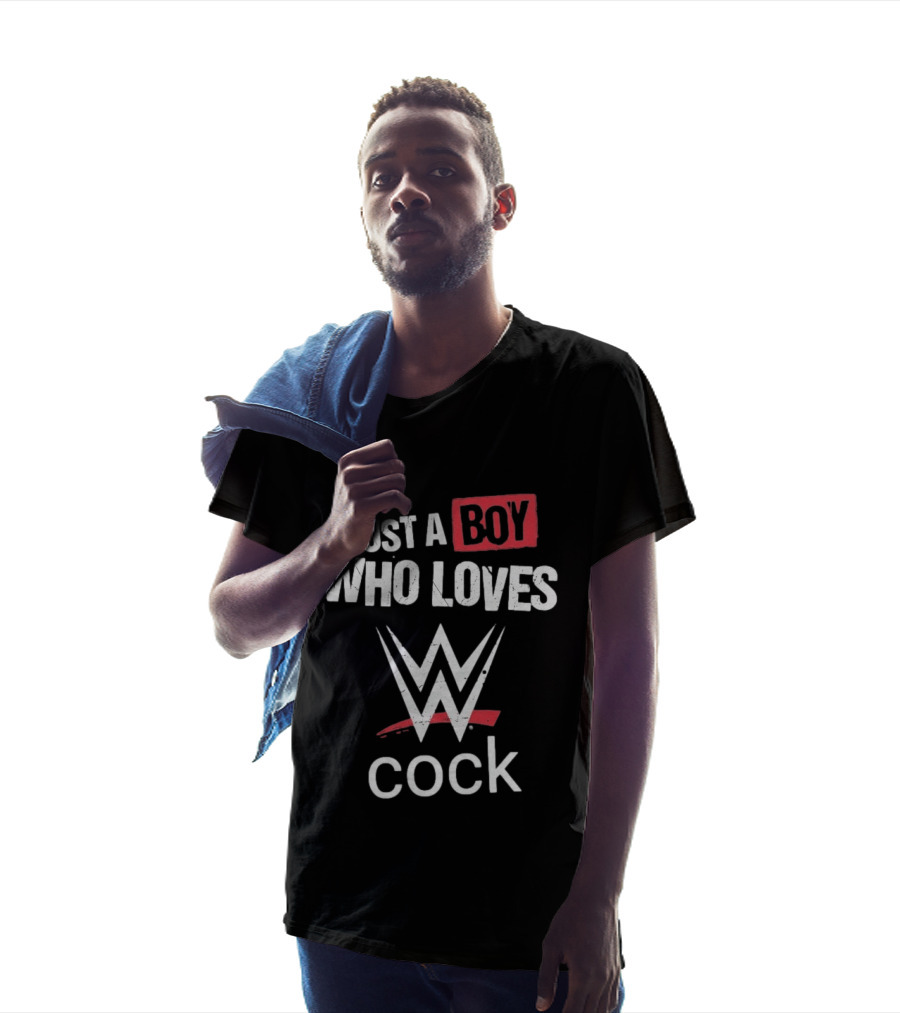Just A Boy Who Loves WWE Cock T-Shirt