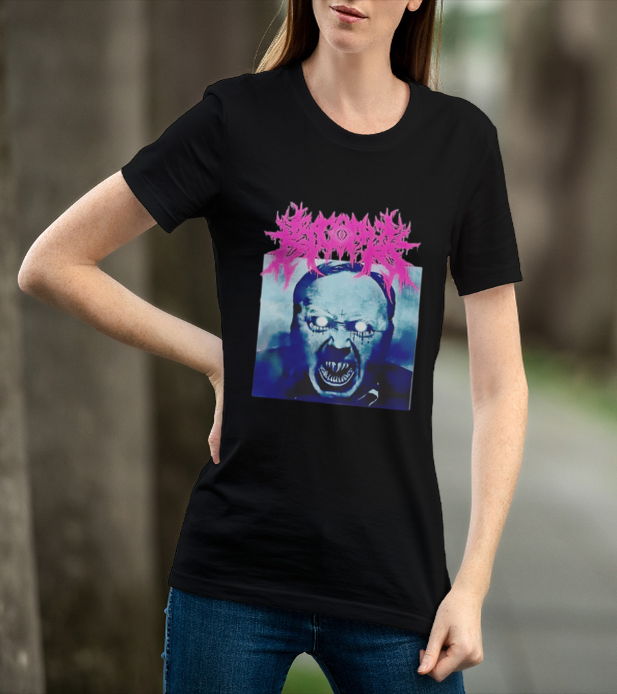 Gore Demon Face Glowing Eyes Death Metal Band T-Shirt