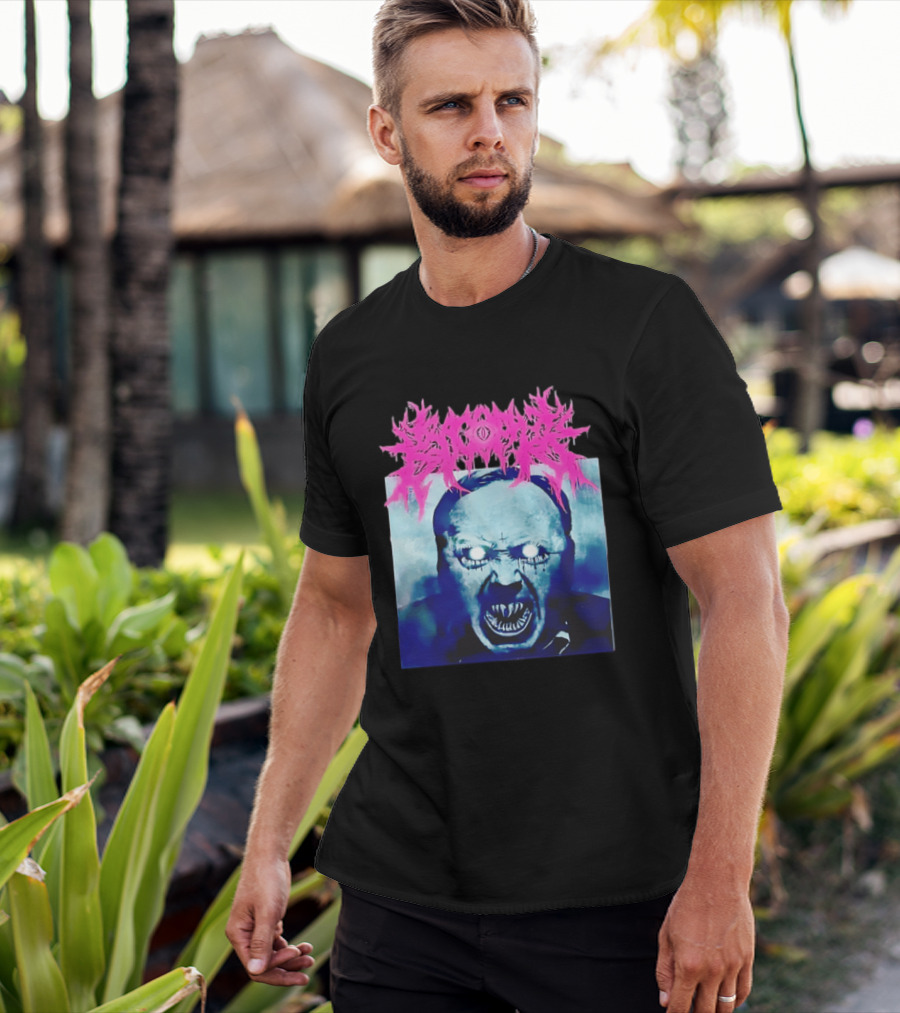 Gore Demon Face Glowing Eyes Death Metal Band T-Shirt