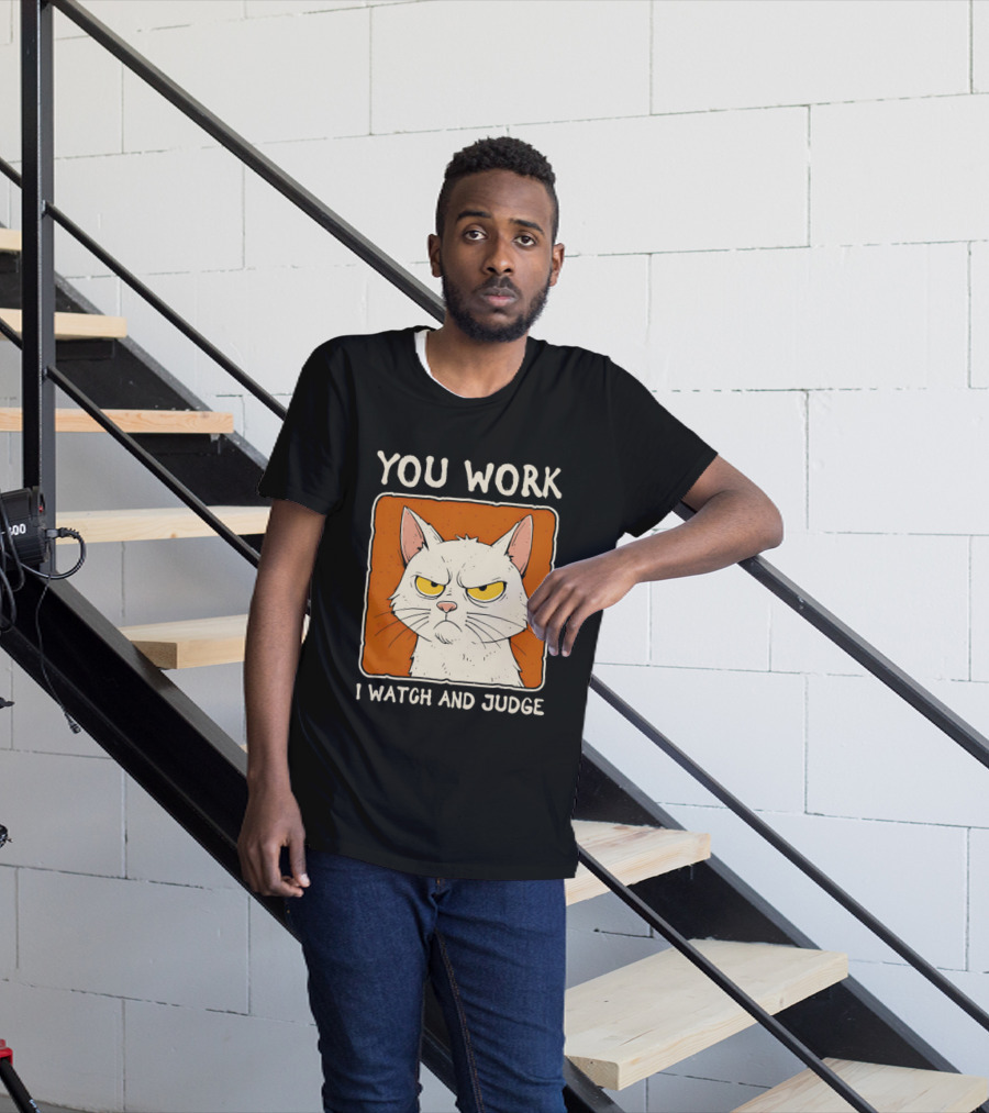 You Work I And Judge Cat Grumpy Attitude T-Shirt
