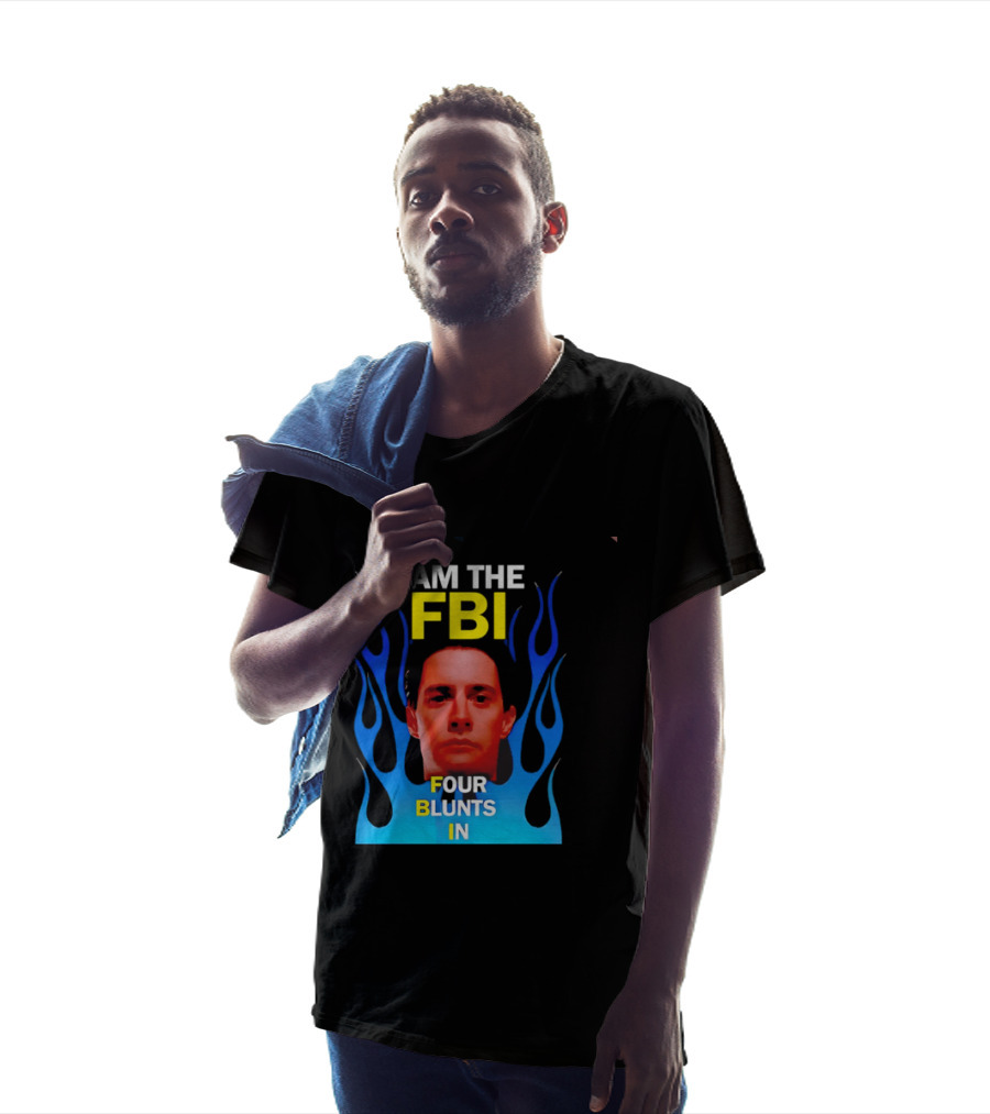 I Am The FBI Four Blunts In Special Agent Dale Cooper Blue Flame T-Shirt