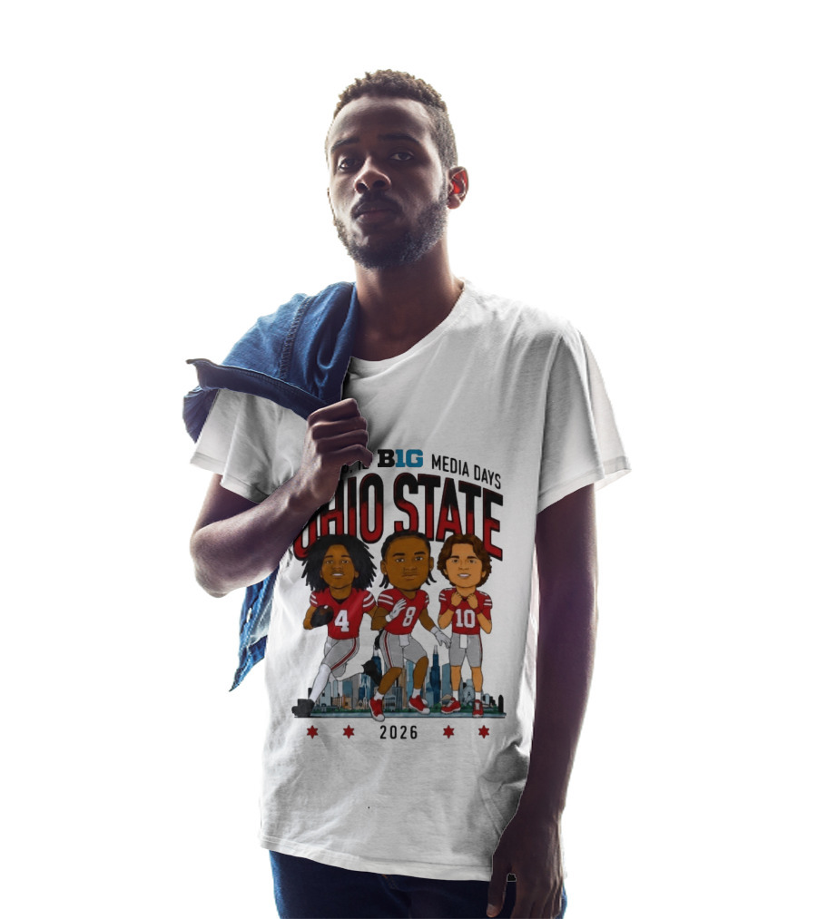 Ohio State Buckeyes Chicago IL B1G Media Days 2026 Caricatures T-Shirt