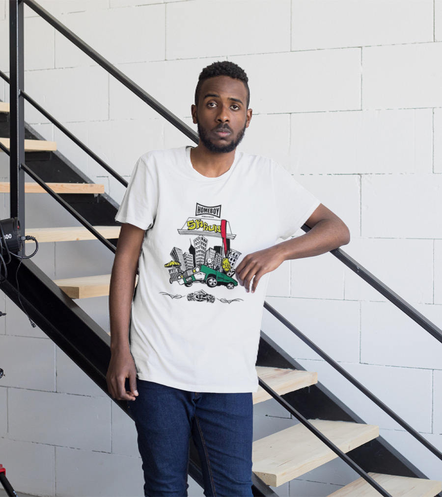 Homeboy Skrun Teddy Bear Driving City 5k Run Streetwear Adventure T-Shirt