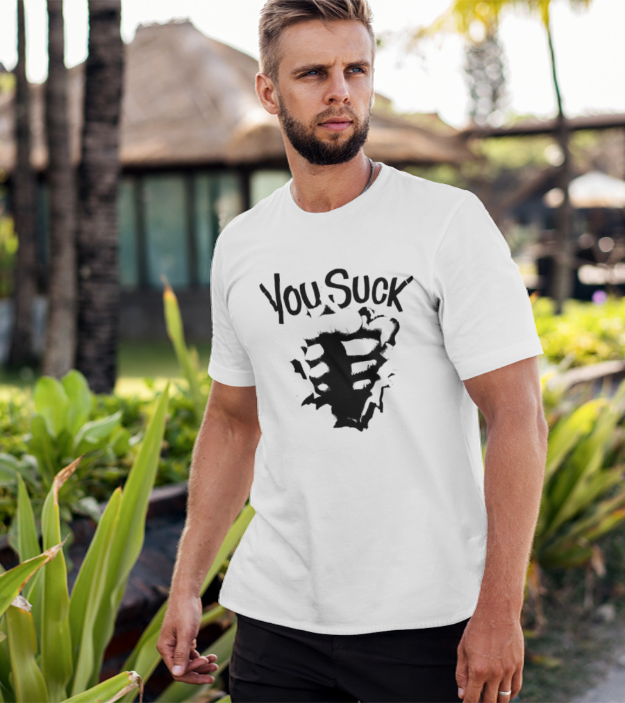 You Suck Horror Skeleton Ribcage T-Shirt