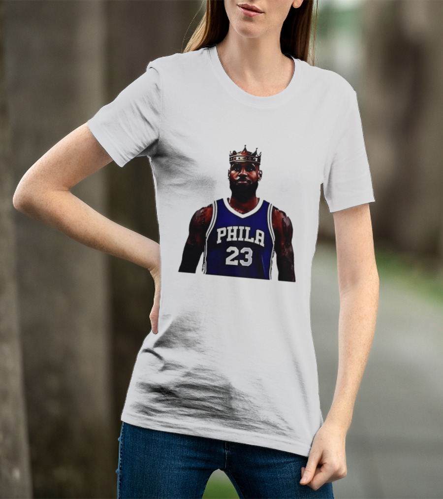 LeBron James Crown PHILA 23 Jersey Philadelphia 76ers Basketball T-Shirt