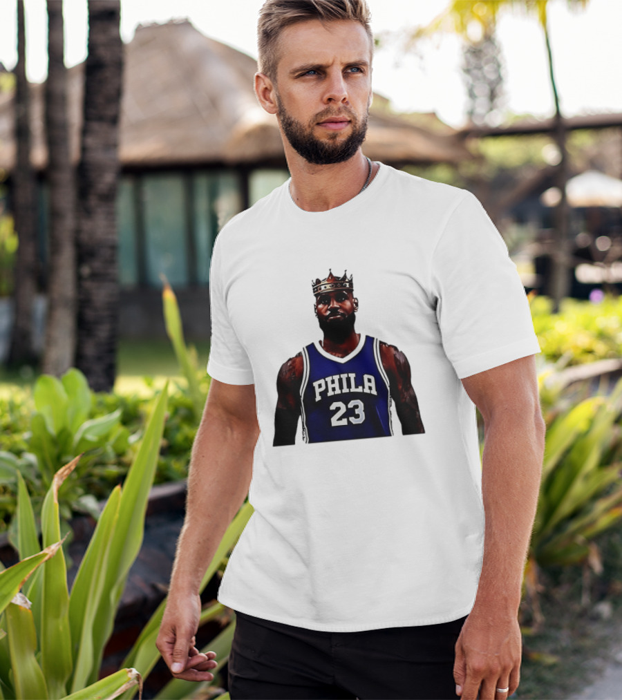 LeBron James Crown PHILA 23 Jersey Philadelphia 76ers Basketball T-Shirt