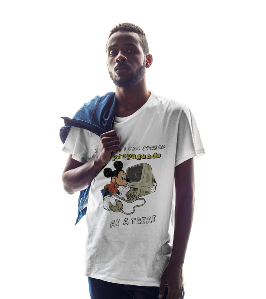 God Said I Can Spread A Lil Propaganda As A Treat Mickey Mouse Vintage Computer T-Shirt