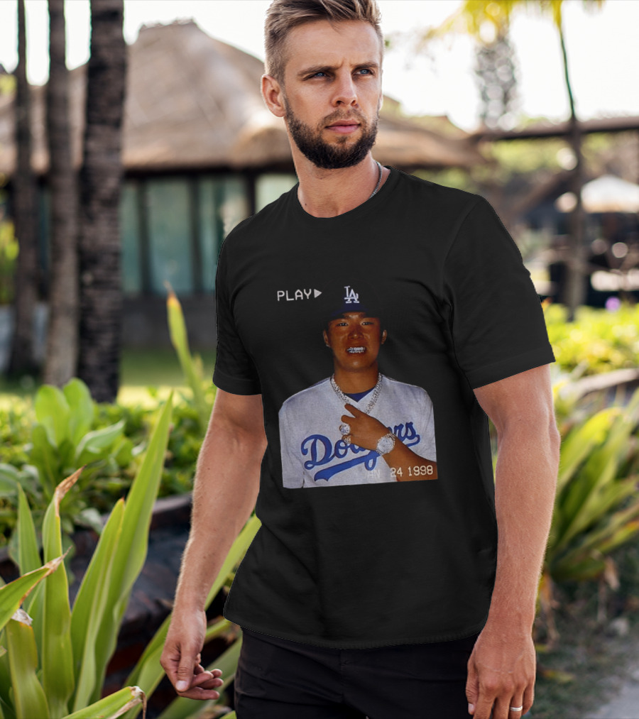 90s Yoshinobu Yamamoto Bootleg Rap Dodgers LA Jan 24 1998 T-Shirt