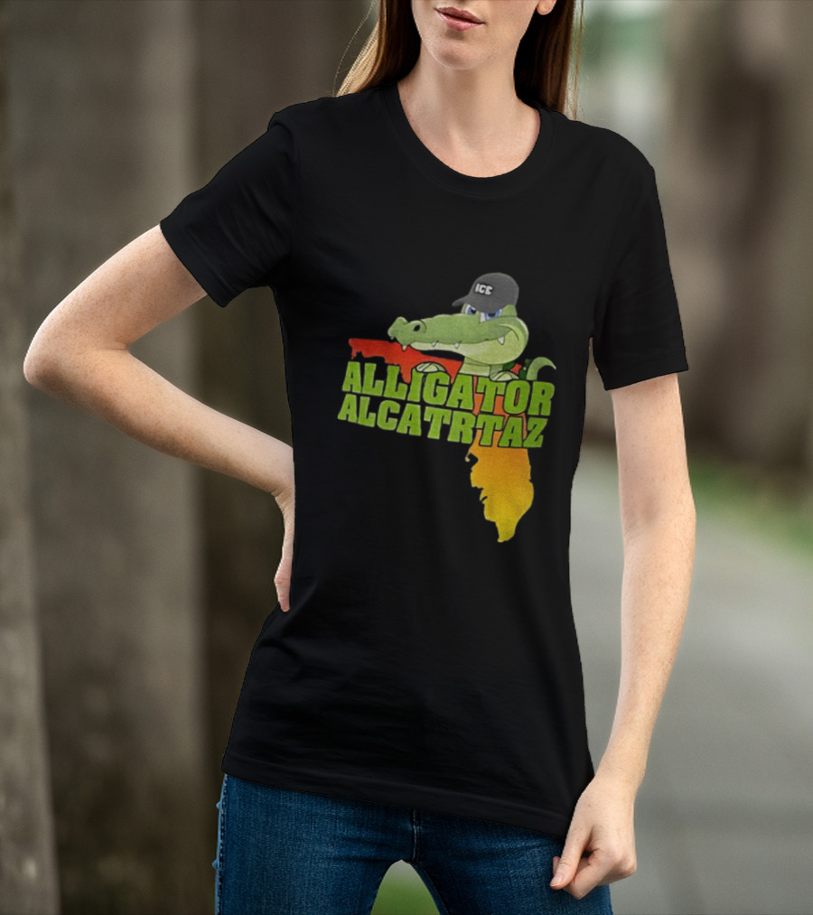 Alligator Alcatraz ICC Ice Cap Florida Map T-Shirt