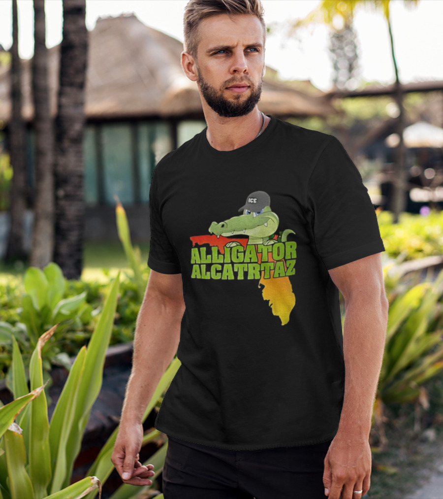 Alligator Alcatraz ICC Ice Cap Florida Map T-Shirt