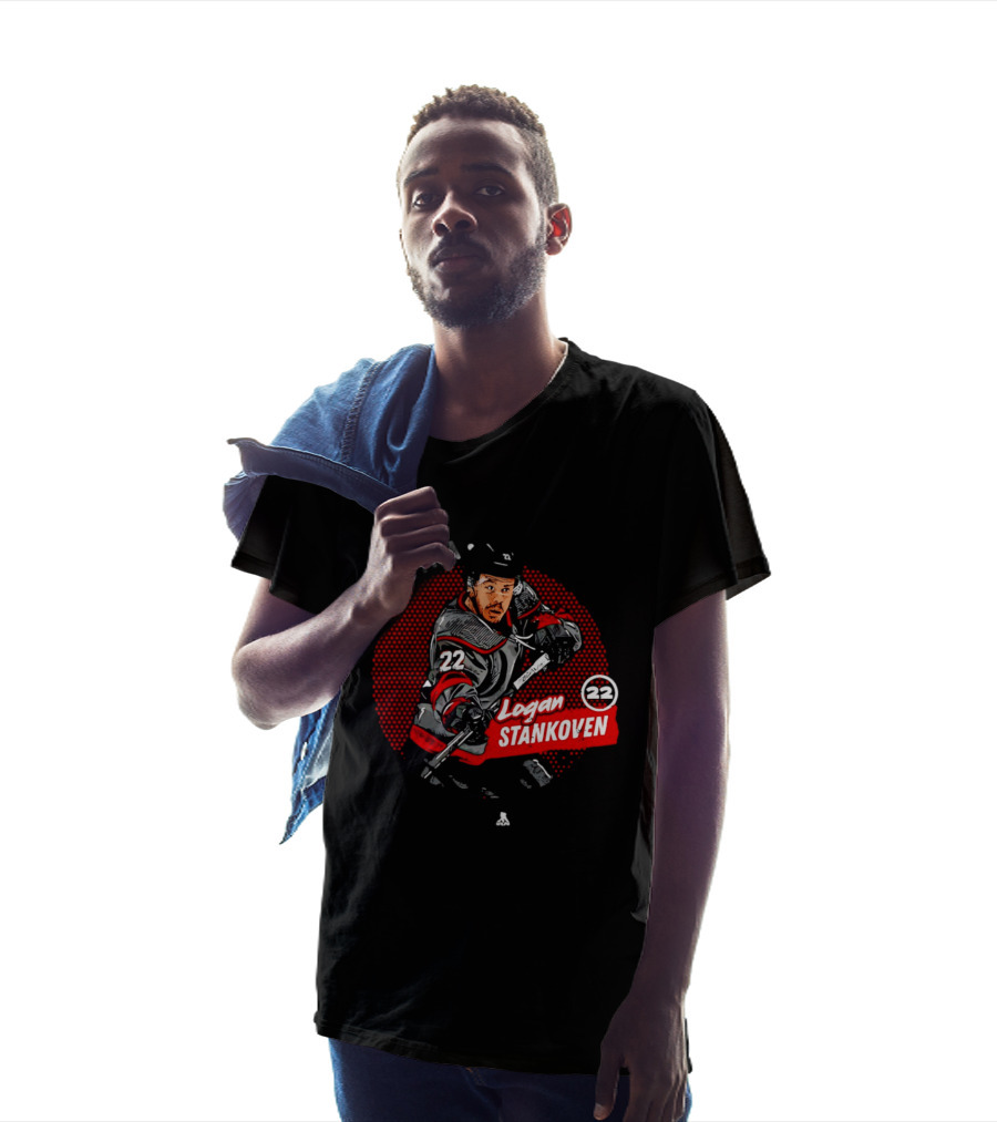 Logan Stankoven 22 Carolina Hurricanes Hockey Player Dots T-Shirt